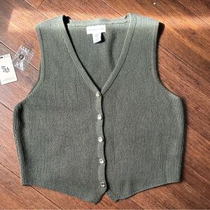 Sincerely Jules knit sweater vest with gold detail buttons